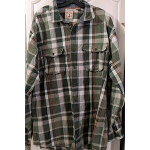 Men's Red Head Brand Co. Green Plain Button Down Shirt XLT